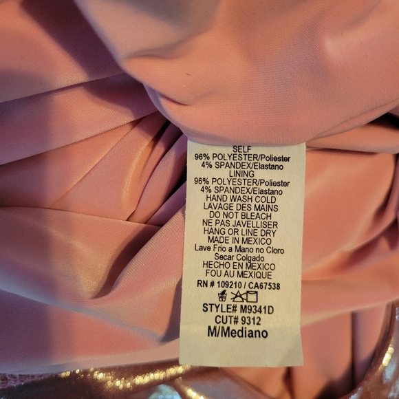 NWT Windsor Size M Pink Metallic Liquid Metal Mini Dress - Picture 10 of 10